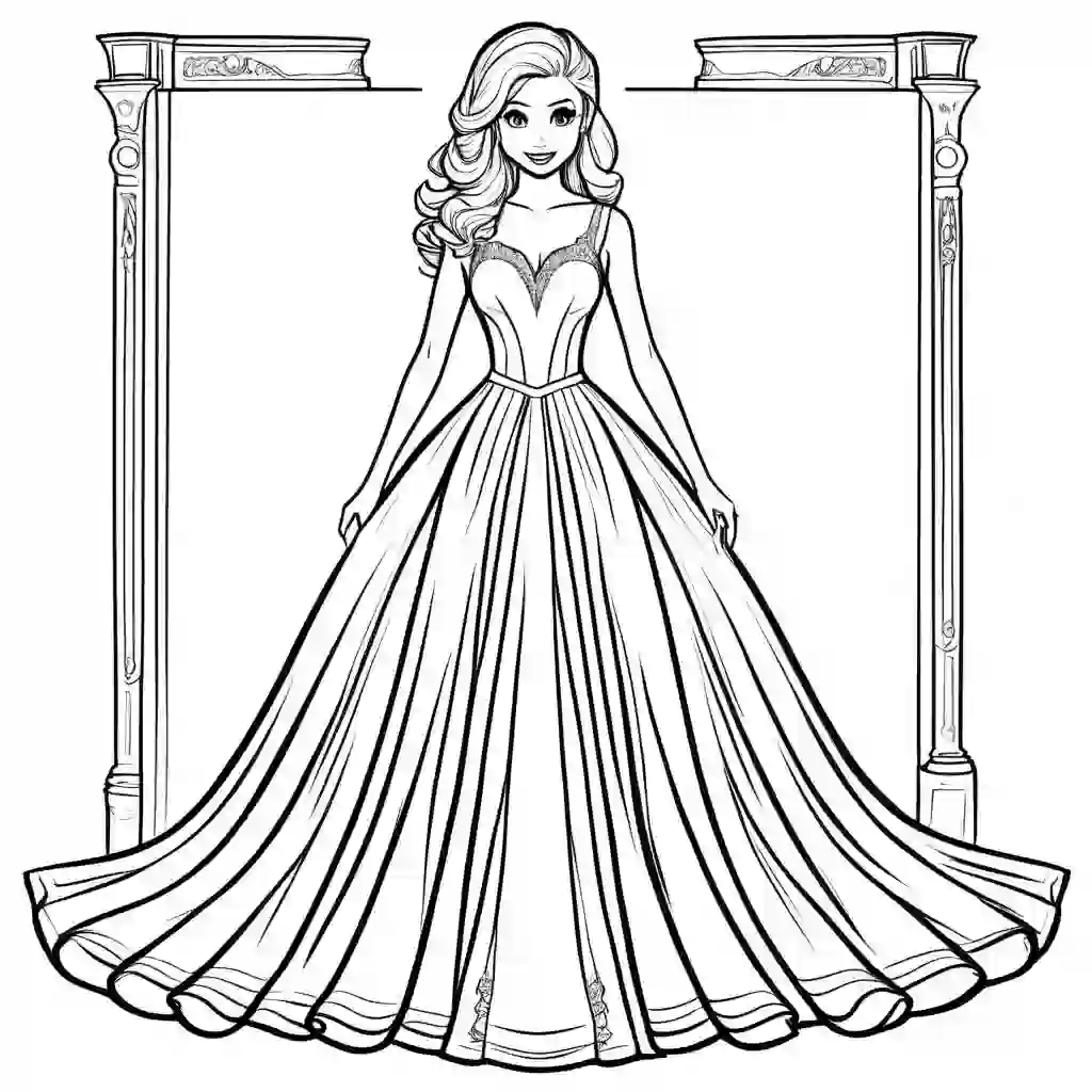 Dresses coloring pages